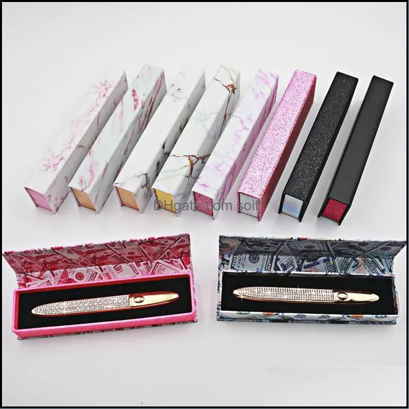 eyeliner pen box magic self adhesive marble pattern makeup lash gule pen package case custom eyeliner pencil box 187 n2