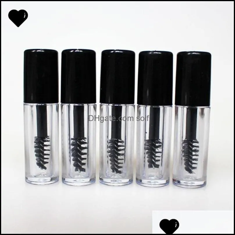 0 8ml empty mascara tube eyelash cream vial/liquid bottle sample cosmetic container with leak proof inner black cap