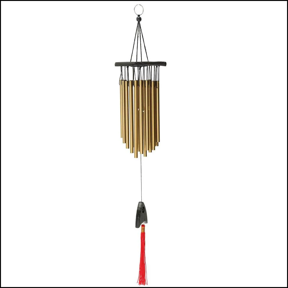 wood and metal aeolian bells hanging 16 tubes wind chimes yard garden outdoor living windchimes home decor christmas gift y200903