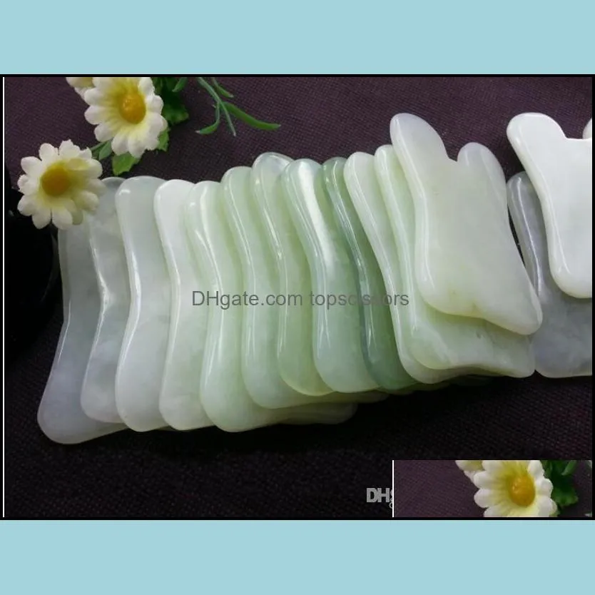 Modern Natural Jade Stone Guasha Gua Sha Board Square Shape Massage Hand Massager Relaxation Health Care Beauty Tool