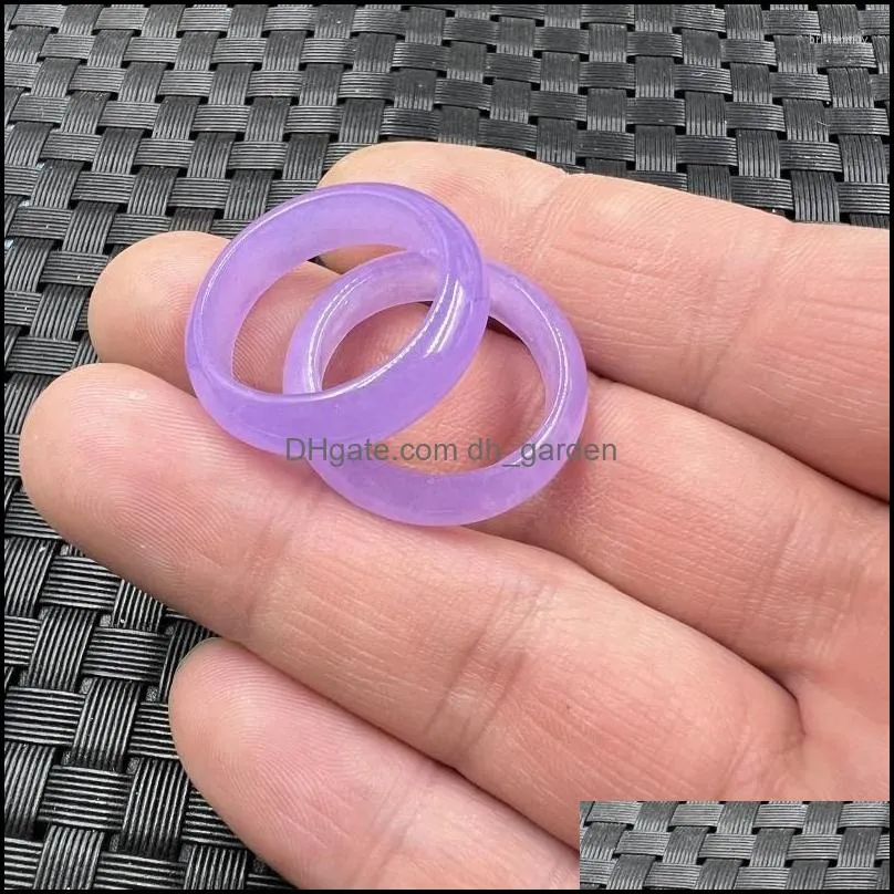 cluster rings natural chalcedony purple agate jade ring chinese jadeite amulet fashion charm jewelry hand carved crafts gifts women