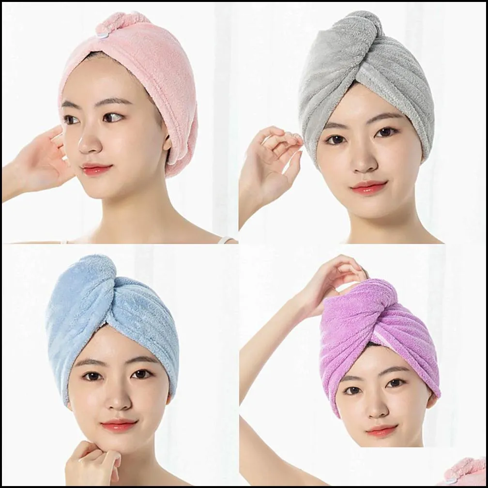 new towel women adult bathroom absorbent quickdrying bath thicker shower long curly hair cap microfiber wisp dry head hair towel