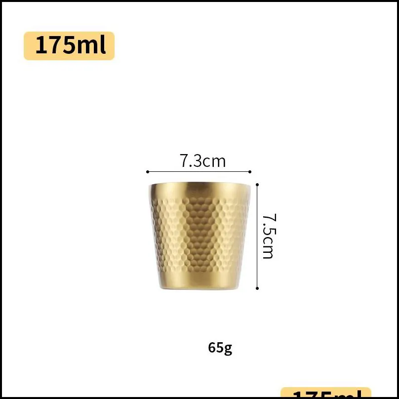 mugs doublewall 304 stainless steel hammer diamond texture coffee beer cup water prevents scalding 220928