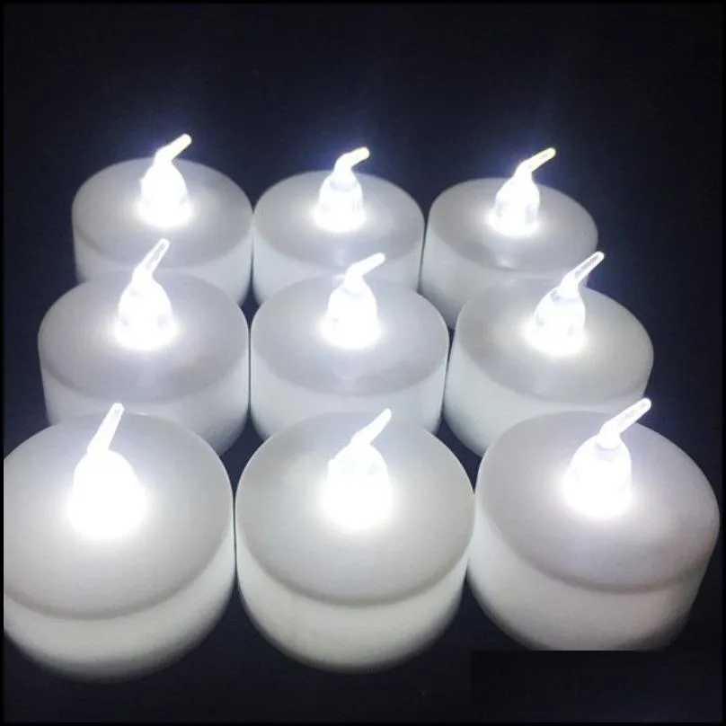 candles 6pcs battery operated led tea lights flameless flickering weeding decor led with flame candle jar 220928