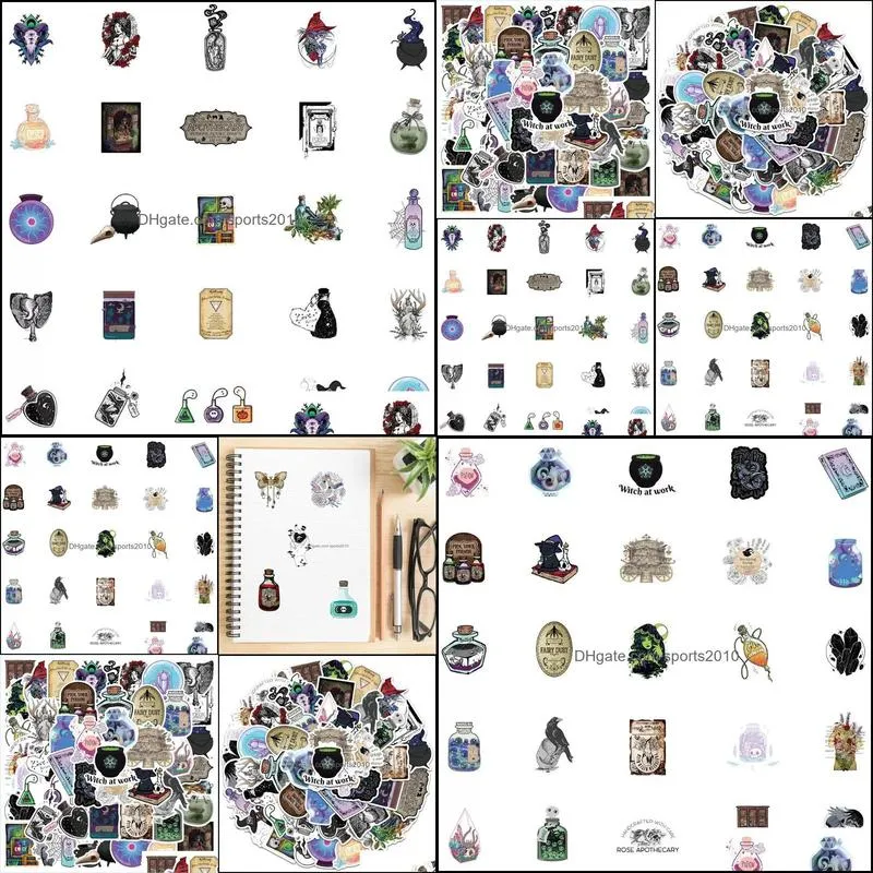 50Pcs Apothecary Pharmacist sticker Witch Graffiti stickers Kids Toy Skateboard car Motorcycle Bicycle Sticker Decals Wholesale