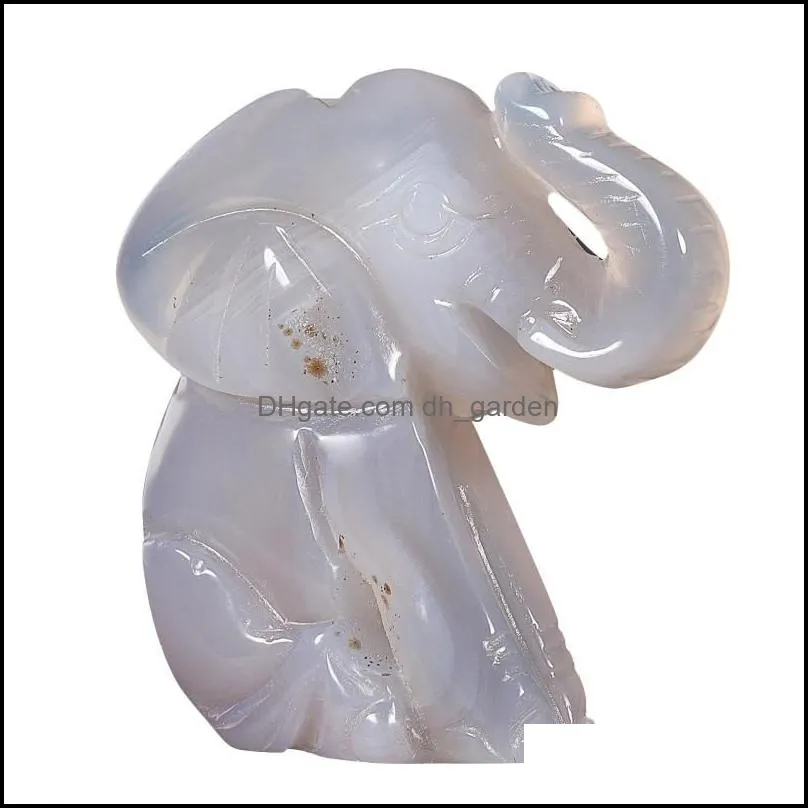 jewelry pouches tumbeelluwa lucky elephant statue agate carving healing reiki animals figurines home decor office ornaments