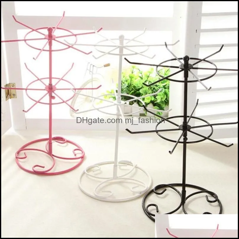Jewelry Boxes BLUELANS 2-Tier Rotary Stand Display Rack Earrings Ring Necklace Holder Fashion Organizer Storage 220912