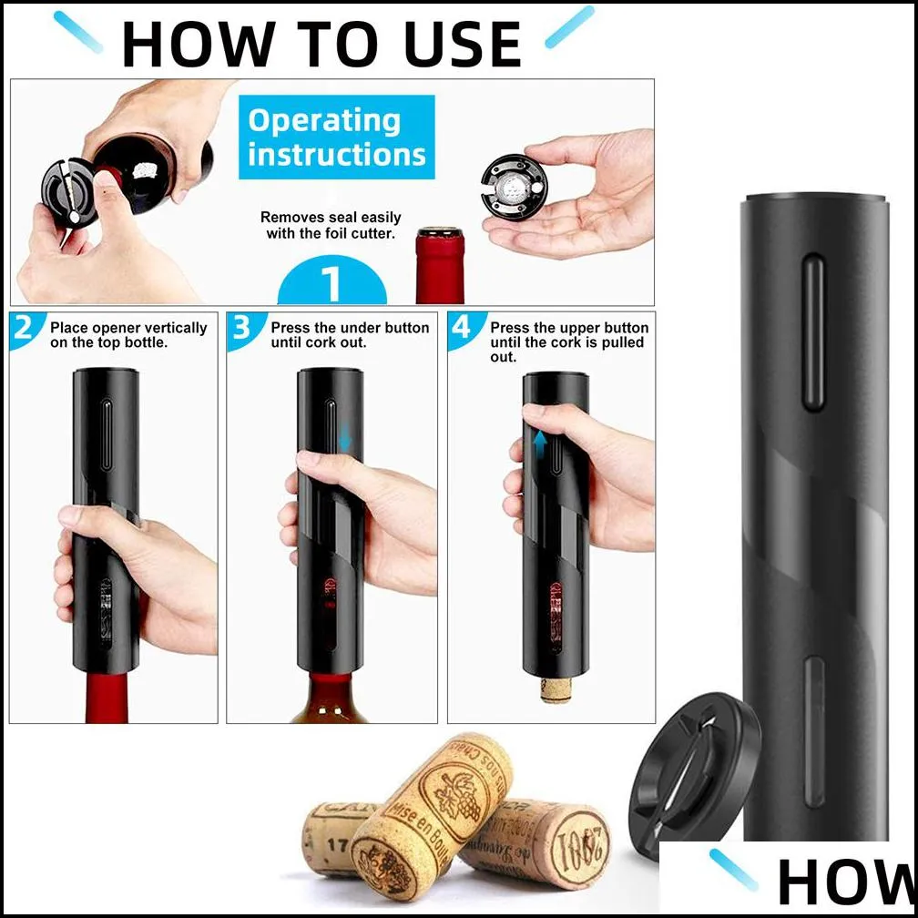 openers electric wine automatic corkscrew for beer rechargeable bottle foil cutter kitchen bar can 220928