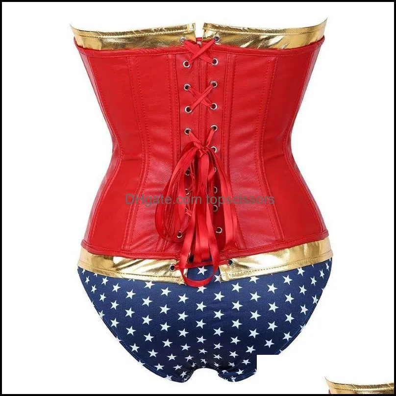 Women Sexy Faux Leather Overbust Corset Bustier Top Waist Cincher Body Shaper Corsets Bustiers Lingerie Plus Size Korsett 220524