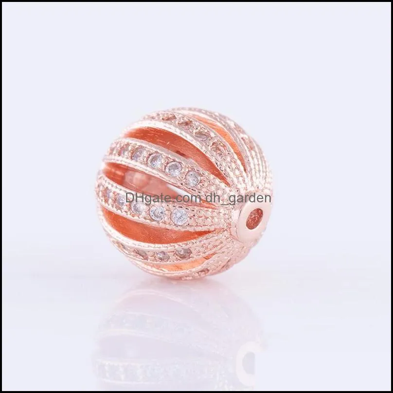 other fours colors 10mm spacer beads diy micro pave cz hollow watermelon ball for bracelets making jewelry accessoriesother otherother