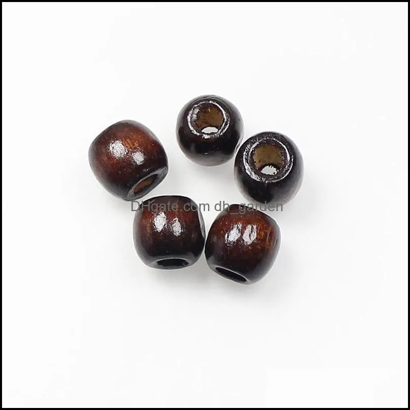 other vintage natural wood loose beads coffee/brown/beige big hole oval wooden spacer diy jewelry findingsother brit22