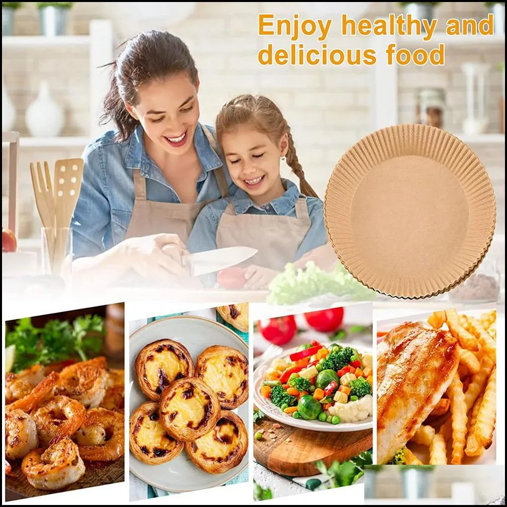 new nonstick air fryer paper disposable liner nonstick mat steamer baking microwave oven parchment paper cheesecake kitchen c