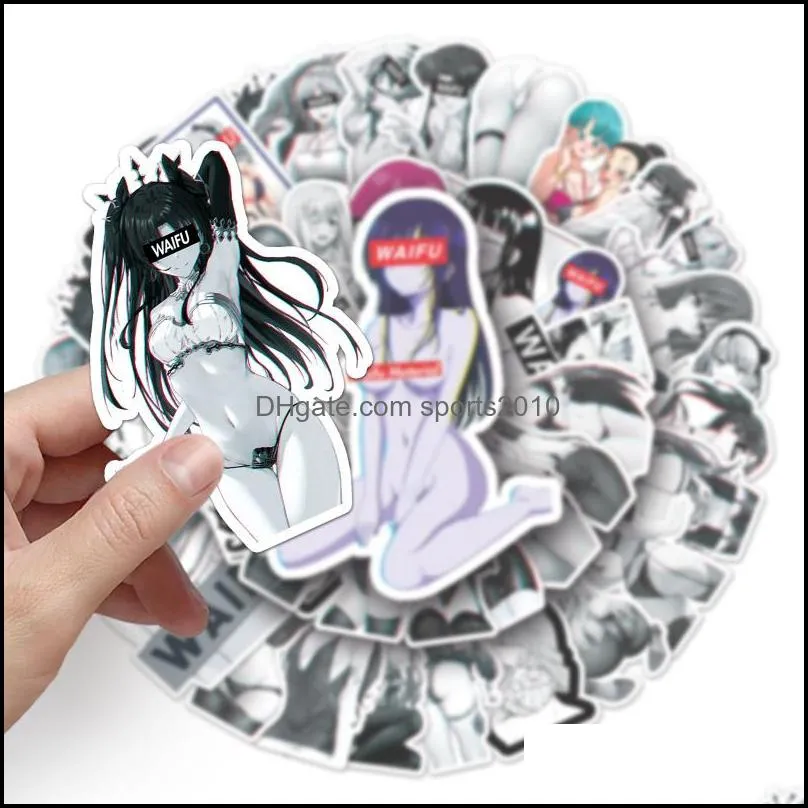 51Pcs Waifu stickers Hentai graffiti Stickers for DIY Luggage Laptop Skateboard Motorcycle Bicycle Sticker