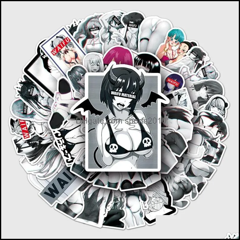 51Pcs Waifu stickers Hentai graffiti Stickers for DIY Luggage Laptop Skateboard Motorcycle Bicycle Sticker