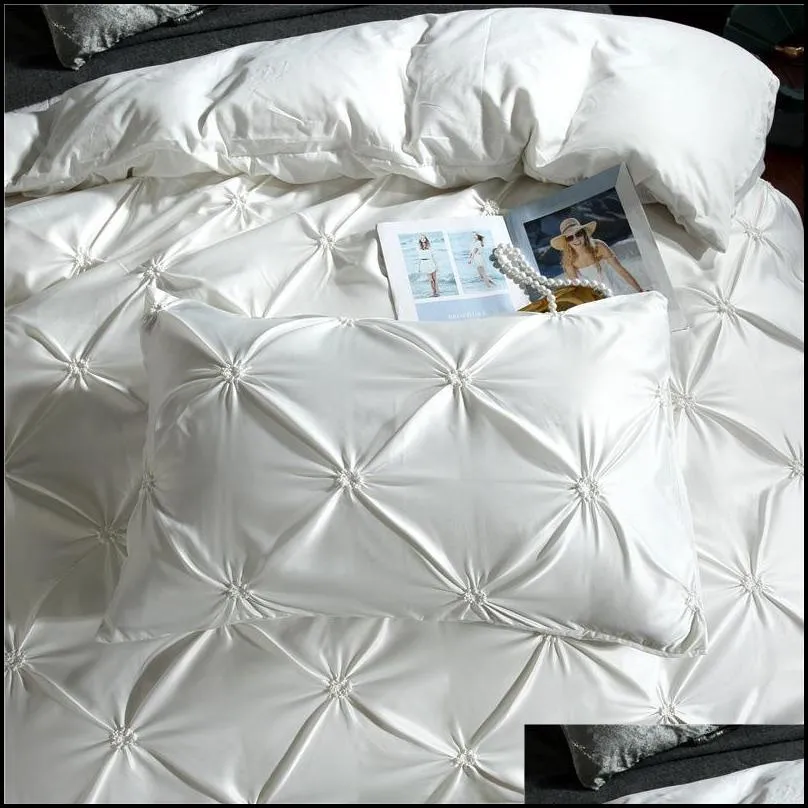 lovinsunshine luxury silk bedding set queen comforter bedding set king duvet cover set uo01 y200111