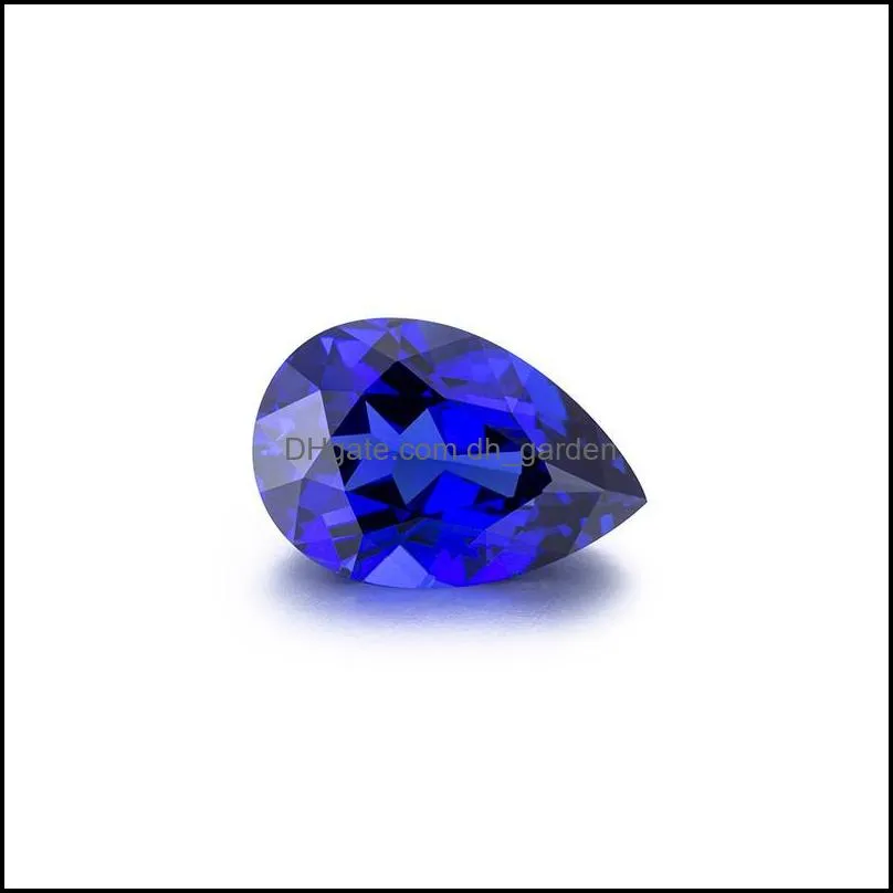 other zhanhao jewelry wholesale hand made loose stones pear cut synthetic blue sapphire corundum gemstone for jewerlry makingother