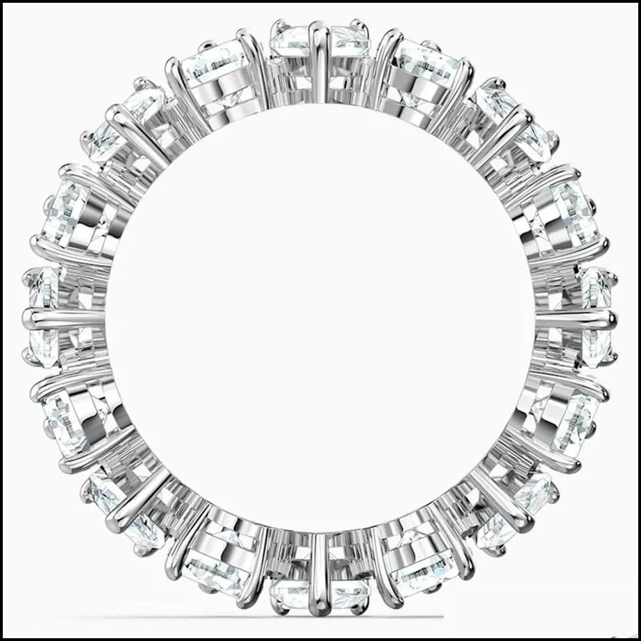 Fashion Jewelry SWA White Gold Ring Graceful Drop Shape Decorative Female Romantic Gift