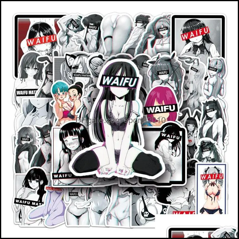 51Pcs Waifu stickers Hentai graffiti Stickers for DIY Luggage Laptop Skateboard Motorcycle Bicycle Sticker