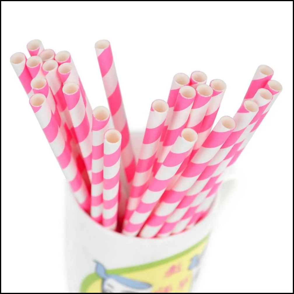 colorful drinking paper straws disposable fast degradable multi color eco-friendly juice straws for summer wedding party