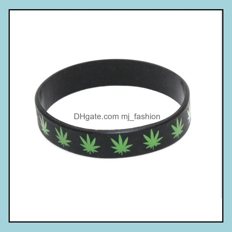 Hot Sale! 50pcs/lot Multi Color Maple Leaf Bracelet, Classic Printed Hip Hop Silicone Wristband, Promotion Gift, Silicon Wristband