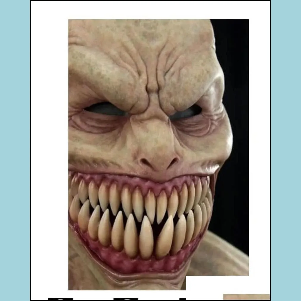 party masks halloween horror headgear latex clown devil face cover terror creepy gagtooth demon cosplay costume props 220928