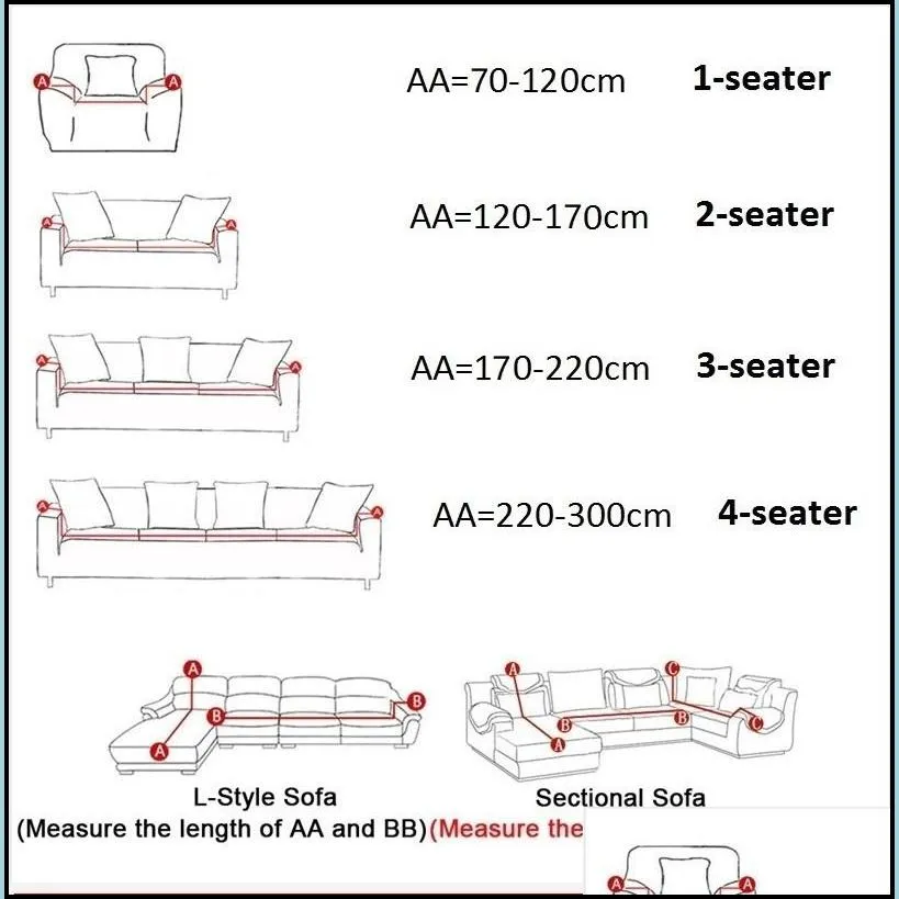 waterproof solid color elastic sofa cover for living room printed plaid stretch sectional slipcovers sofa couch cover l shape 201222