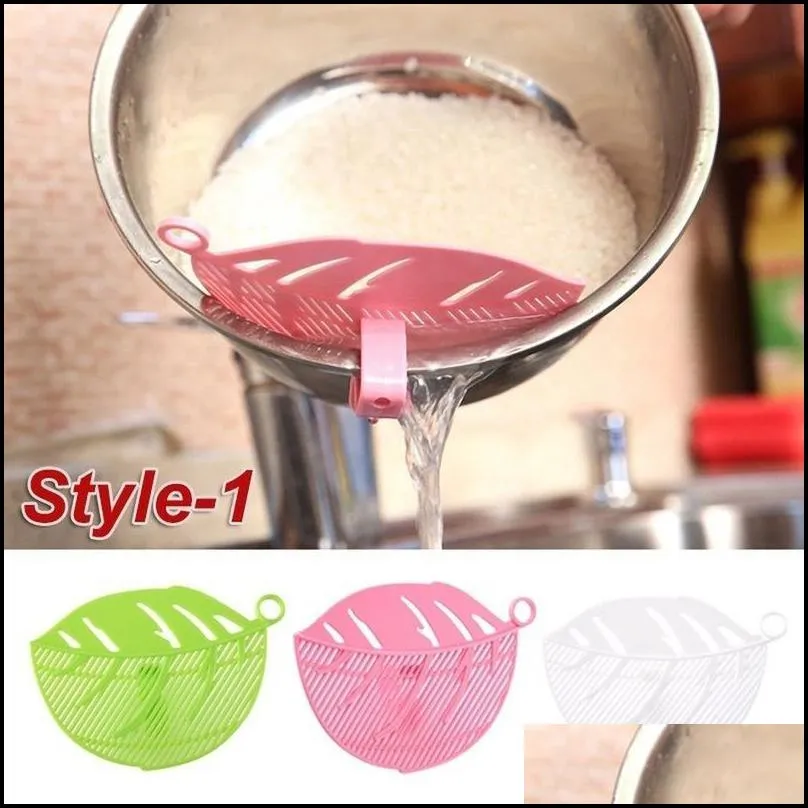 fruit vegetable tools silicone kitchen strainer clip pan drain rack bowl funnel rice pasta washing colander draining excess liquid univers