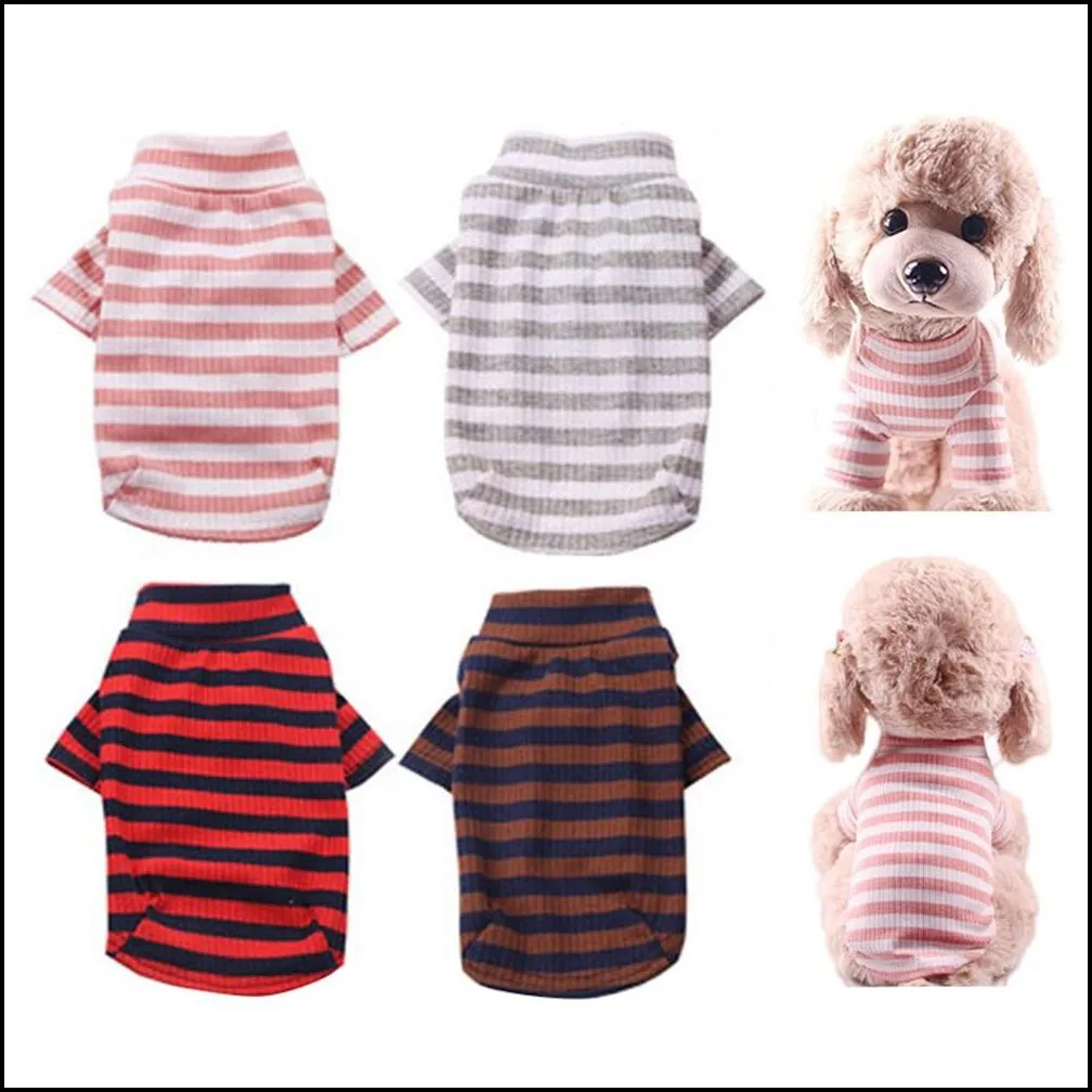 pet dog striped tshirt vest cat clothes puppy shirt chihuahua poodle yorkshire terrier dog clothes pet clothing y200922