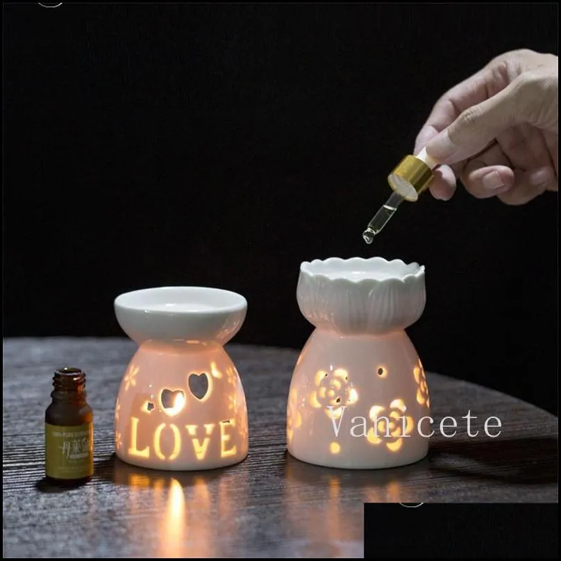 15 style incense burner delicate ceramic fragrance lamps fashion hollowed out aroma stove candle oil furnace home decor t9i001733