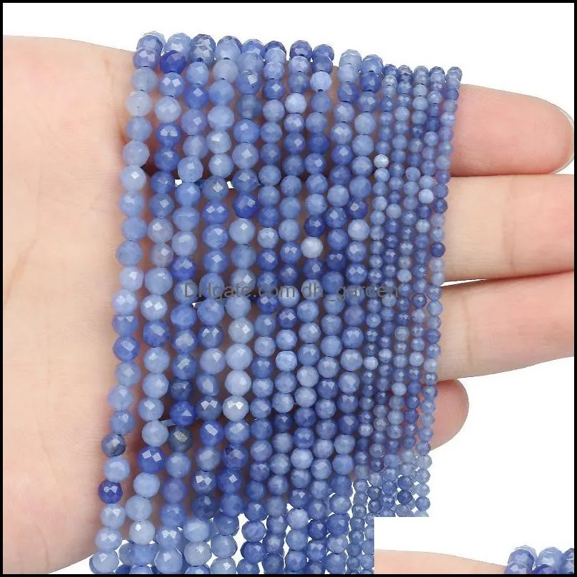 other natural stone blue aventurine beads 2 3 4mm faceted loose tiny bead for diy jewelry making bracelet necklace 15 inch wholesaleother