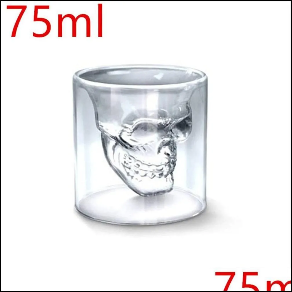 wine glasses 75ml550ml1000ml glass skull bottle creative crystal whiskey vodka s decanter 220928