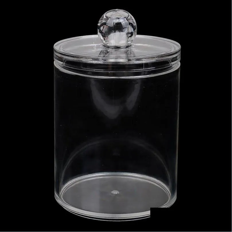 sponges applicators cotton single layer clear acrylic storage box holder transparent swabs stick cosmetic makeup organizer