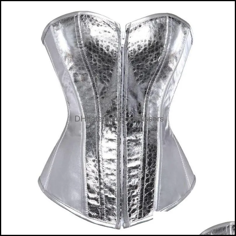 Women Sexy Faux Leather Overbust Corset Bustier Top Waist Cincher Body Shaper Corsets Bustiers Lingerie Plus Size Korsett 220524