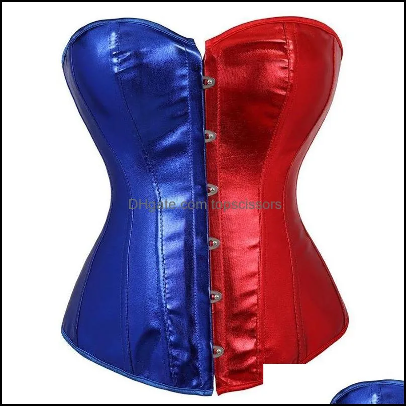 Women Sexy Faux Leather Overbust Corset Bustier Top Waist Cincher Body Shaper Corsets Bustiers Lingerie Plus Size Korsett 220524