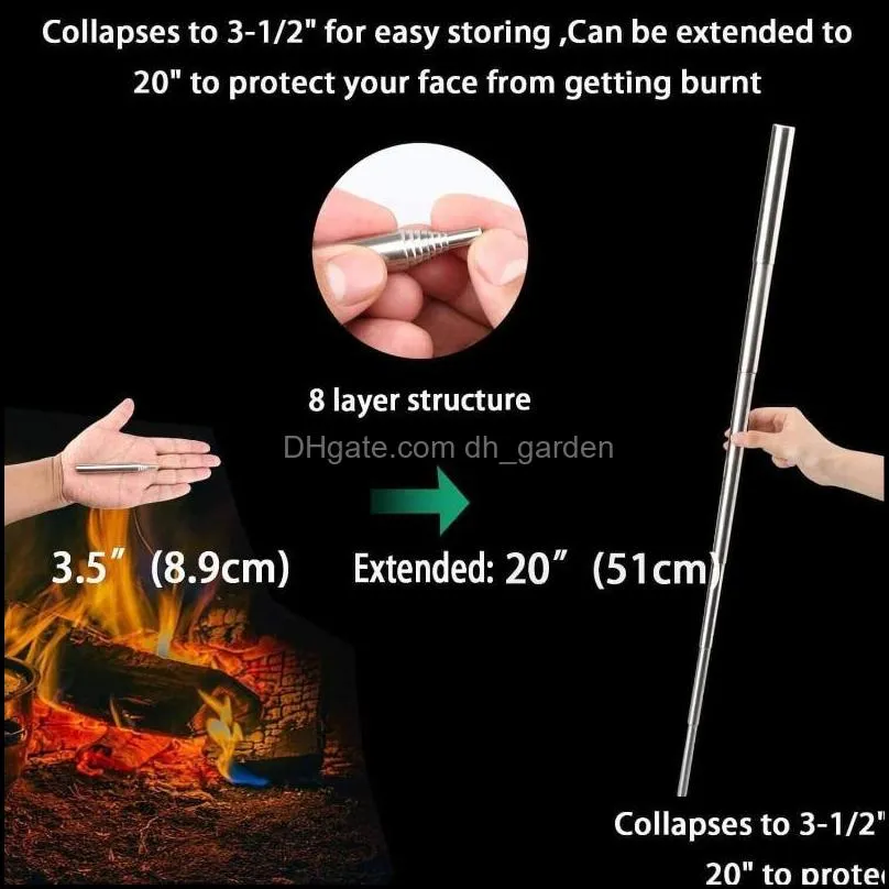 jewelry pouches bags 8 telescopics blow rod stainless steel retractable fire blowing tool blower blowtorch p010 brit22