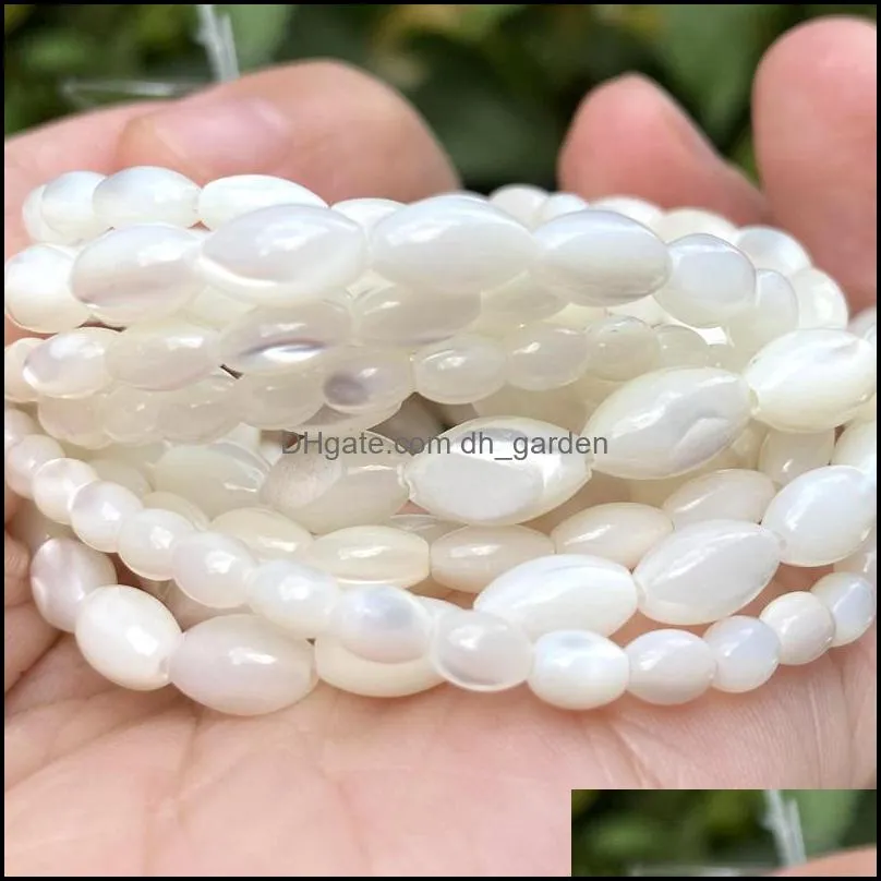 other white mother of pearl shell beads oval seashell loose spacer necklace bracelet accessory for jewelry making diyother brit22