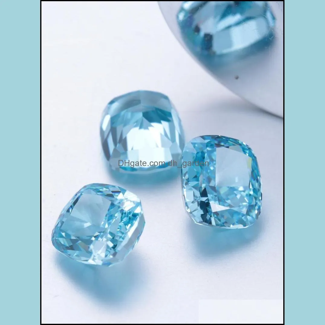 other zhanhao wholesale radiant cut loose gemstone for diamond jewelry making simulant blue zirconother brit22