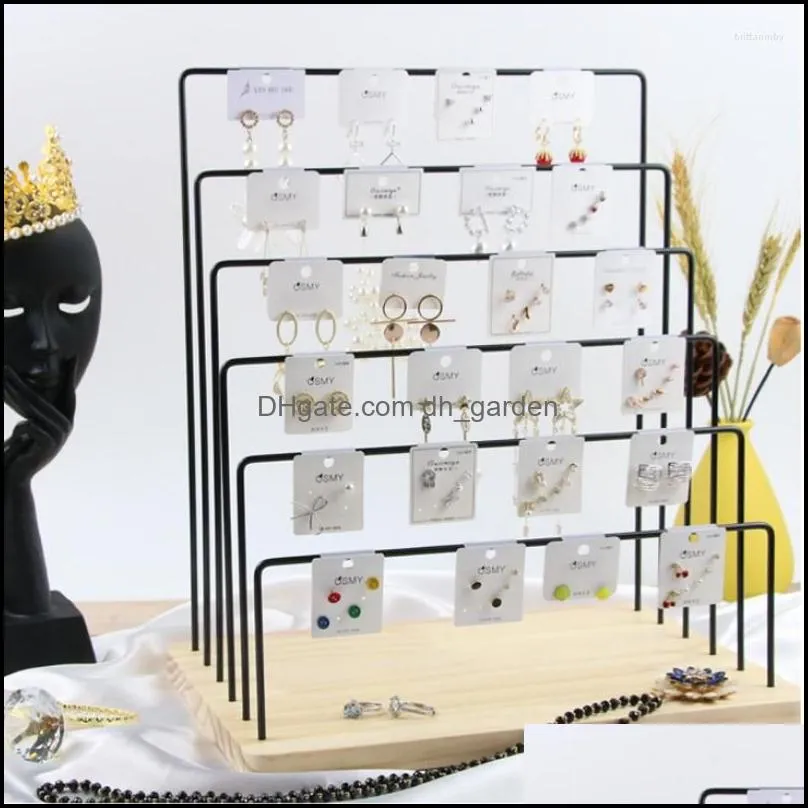 jewelry pouches multilayer display tray pendant earrings bracelet rings blocks solid wood holder