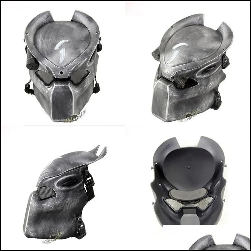 alien vs predator lonely wolf with lamp outdoor wargame tactical full face cs halloween party cosplay horror mask y200103