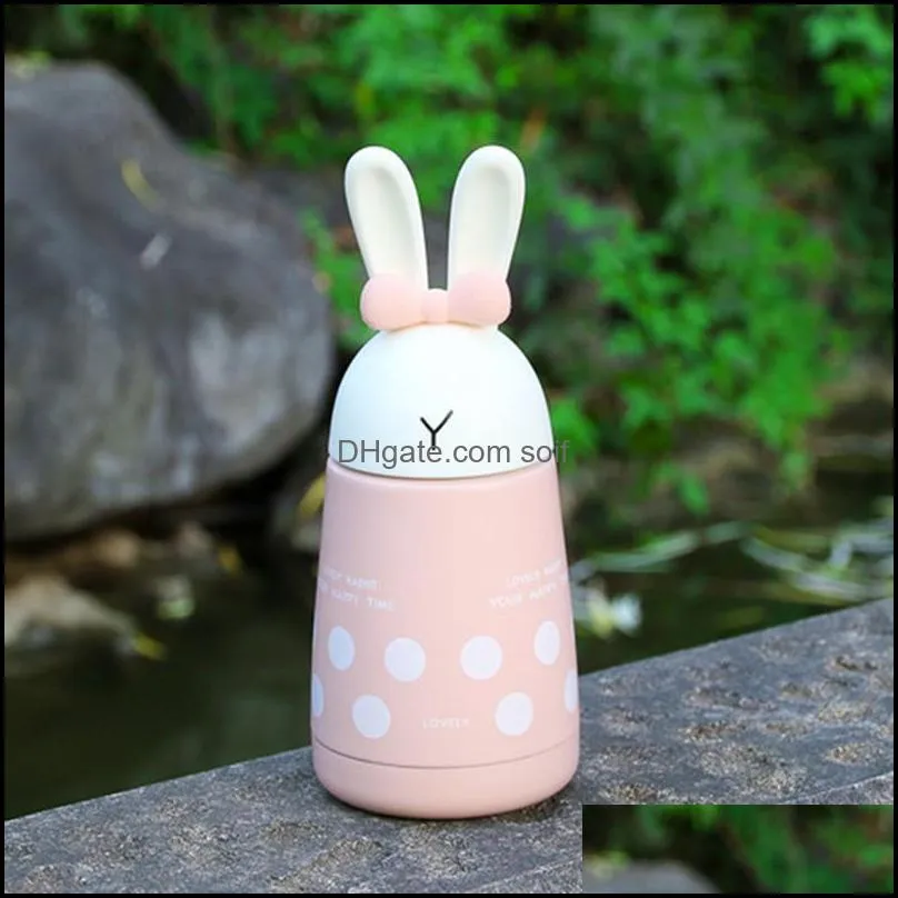 Double Wall Stainless Steel Mug Multi Color Cartoon Easter Rabbit Vacuum Cup Portable Water Bottle 20 5hy C R