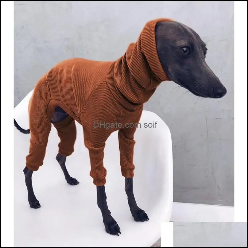 solid color dog apparel hood four legs long bib pet clothing supplies sweater vest jacket