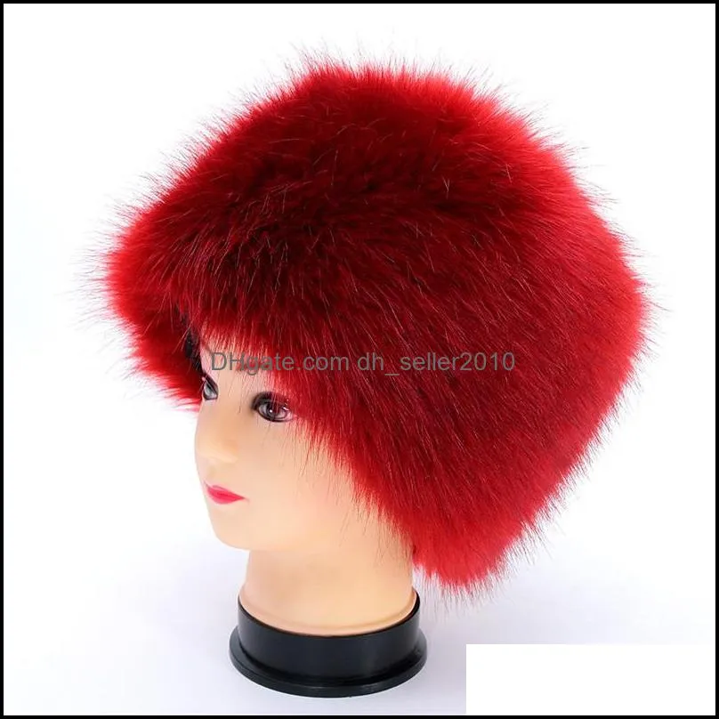 long hair hat windproof beanie fur fluffy headgear fashion keep warm dome woman man headwear winter 28hy k2