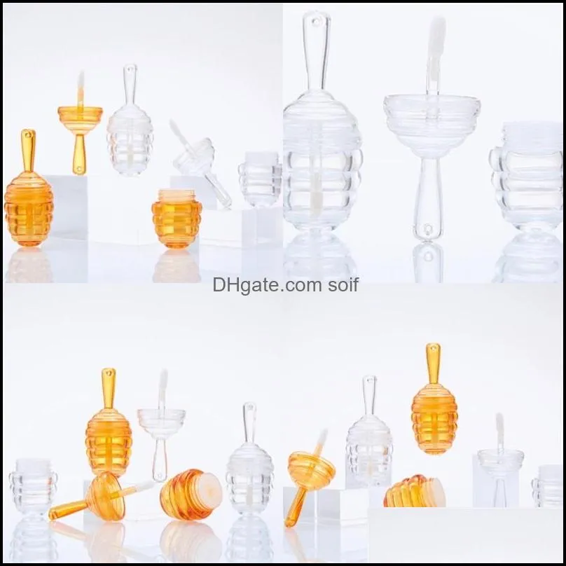 9ml Plastic Beehive Lipgloss Tube Lovely Empty Clear Honey Transparent Colors Lip Gloss Organizer Lipstick Lipglaze