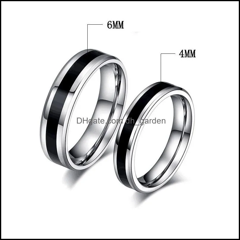 wedding rings stainless steel ring simple design couple union jewelry 4mm 6mm width engagement for men and women exquisite giftwedding