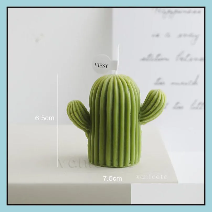 creative cactus candle handmade soybean wax for home decor po props diy candle birthday gift souvenir zc684