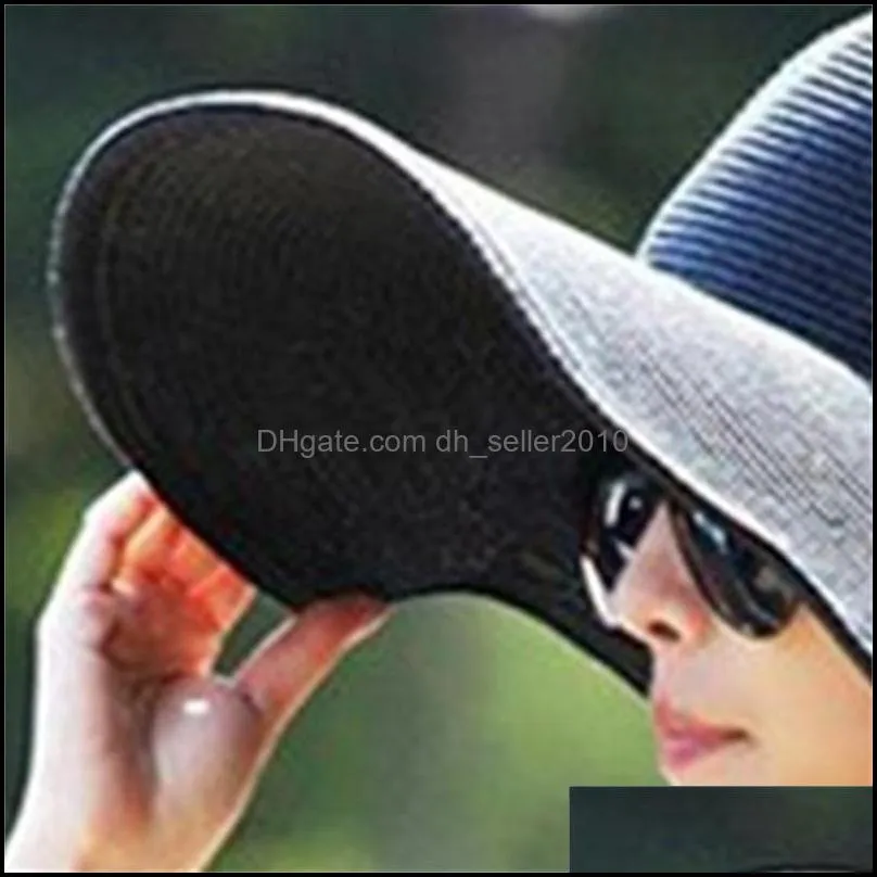 sunshade large brimmed straw hat wide brim hats beach big brim woman photograph foldable cap 10 5zz f2
