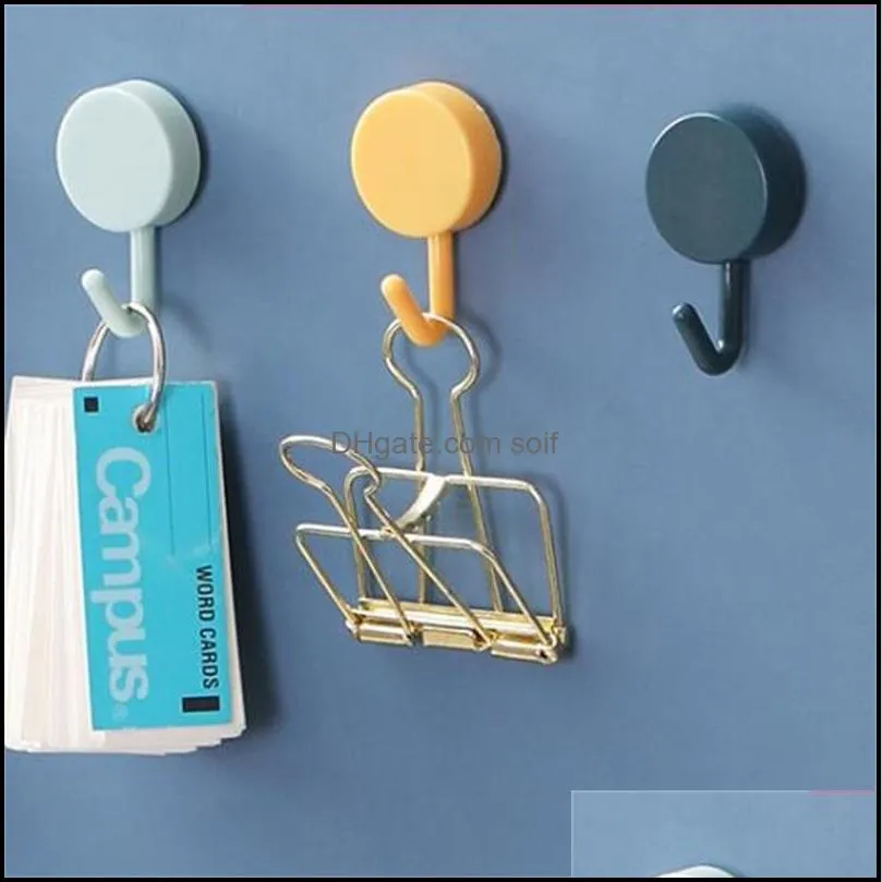 Viscose Hook Solid Color Livingroom Wall Hanging Kitchen Plastic Hooks No Drilling Sticking Lovely Colorful 0 23nz N2