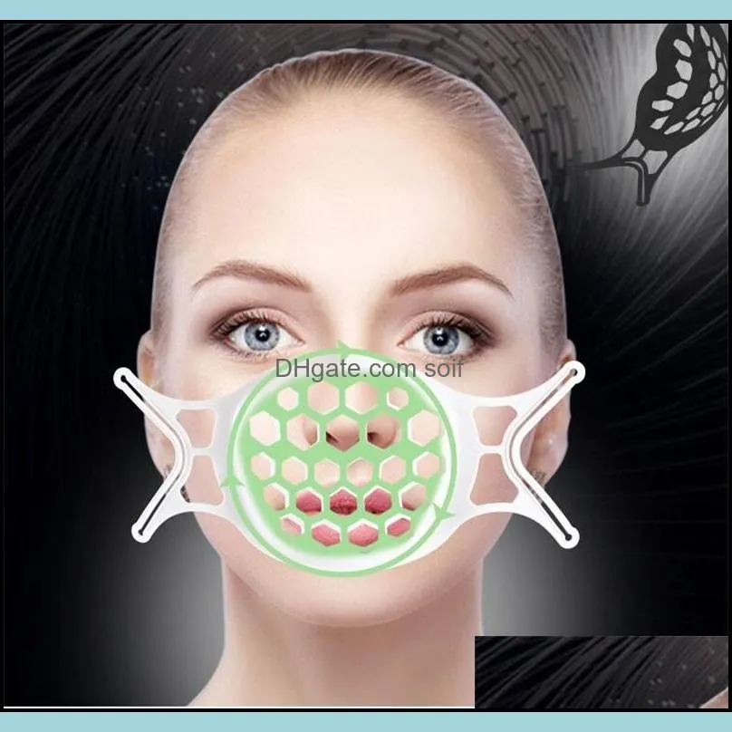 Face Mask Bracket Lipstick Protection Silicone Stand Face Mask Inner Enhancing Breathing Smoothly Cool Mask Holder Reusable Accessory 212