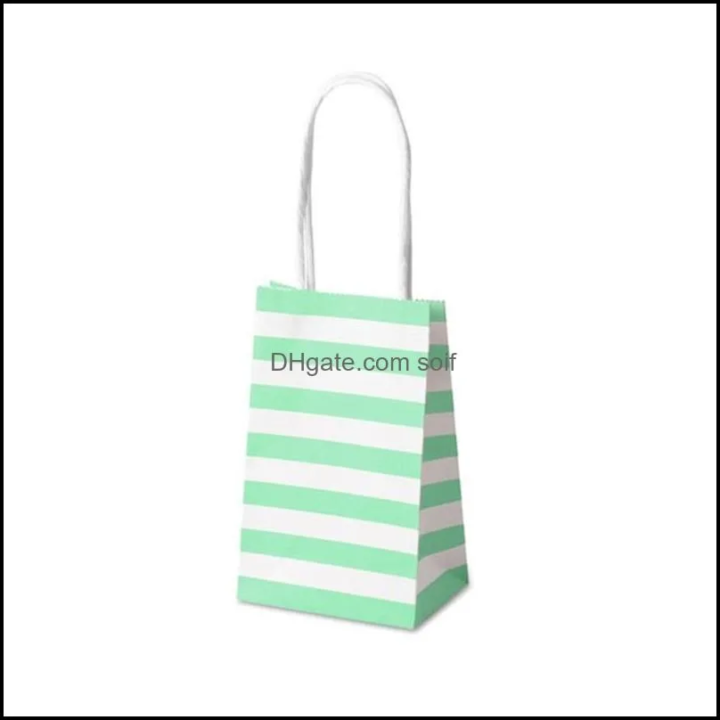 Mini White Card Paper Bags Candy Color Packaging Bag With Handles Stripe Kraft Fashion Storage Handbag Shopping Custom 0 74hb B2