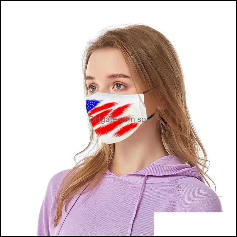 America Independence Day Face Mask National Flag Kids Adult Mascarilla Trump Respirators Adjustable Dustproof